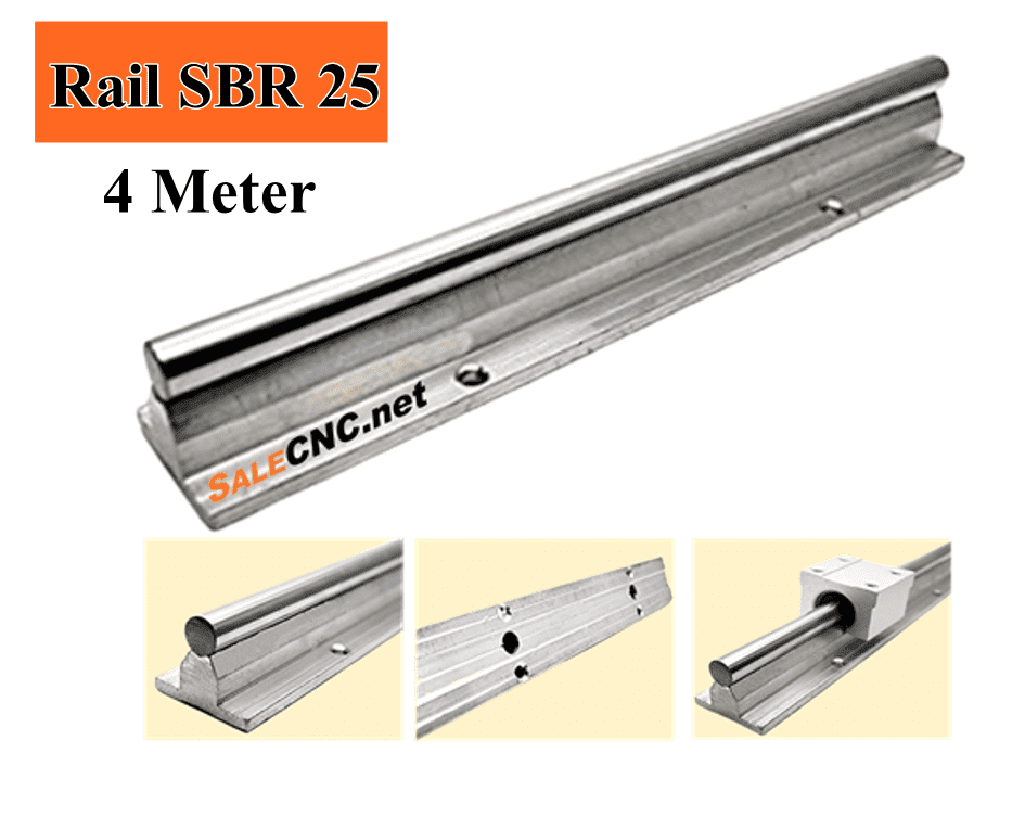 รางสไลด์ รางเลื่อน Linear Rail SBR25 per  4 Meter